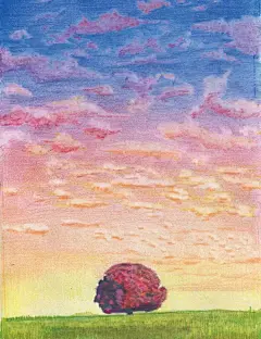 彩铅手绘风景插画