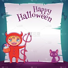 小的,儿童,恶魔,黑色,小猫,古服装,可爱的,请柬,怪异,问候