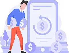 扁平风人物cash back欢乐节日矢量插画