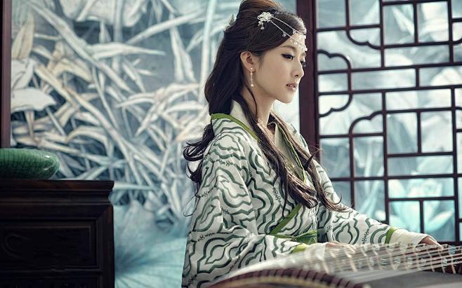 古筝美女图片