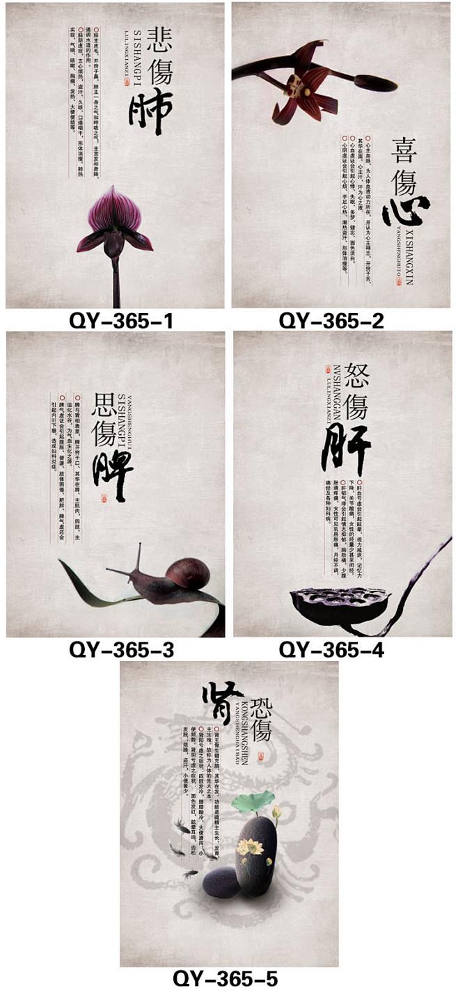 中医养生挂图 中医保健宣传海报 恐伤肾悲...