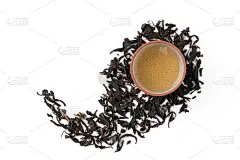 顶景设计理念的新鲜红茶和茶叶在台湾。
