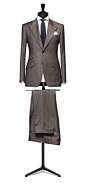 Brown suit Sharkskin orange windowpane S110 http://www.tailormadelondon.com/shop/tailored-suit-fabric-4363-sharkskin-check-brown/
