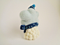 Snowy Cloud, one of a kind Art Toy : Needle felted Art Toy. One of a kind.