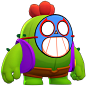 Spike : Spike is a Legendary Brawler with low health but a devastatingly high damage output. His attack is a cactus that explodes on impact and shoots spikes in all directions. His Super lobs a thorny projectile that creates a slowing and damaging patch o