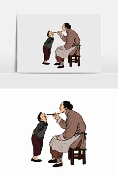 古代人物插画元素