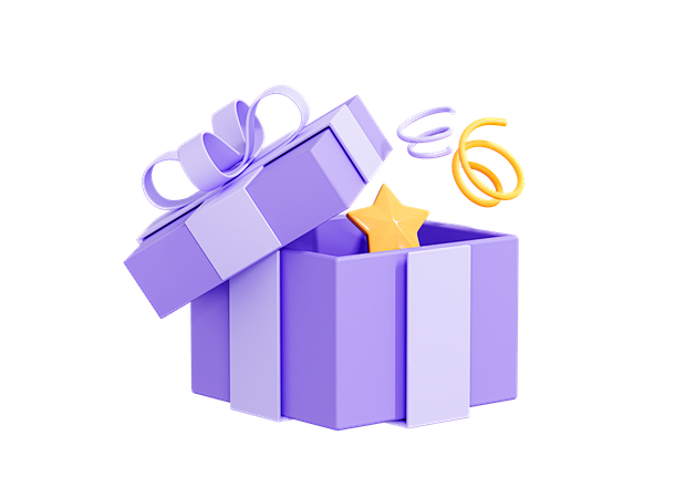 Open Gift Box 3D Ico...