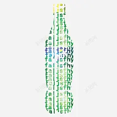 字母轮廓饮料瓶 平面电商 创意素材