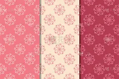 花卉无缝的装饰品。樱桃红垂直背景