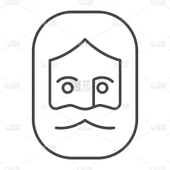 神,瘦弱,线图标,儿子,男人,轮廓,白色,黑色