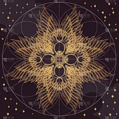 高雅,金色,线条,平滑的,翎毛,摆拍,华丽的,横截面,几何形状,对称