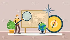 男人,概念,套装,知识,制服,风,性格,矢量,探险