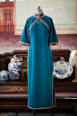 京华风月丨2022秋季新款丨真丝香云纱复古民国风倒大袖提花旗袍女-淘宝网