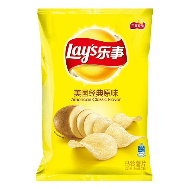 【3件起购】乐事美国经典原味薯片75g-...