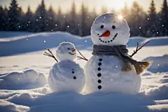 创意冬季雪人摄影图
