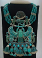 Egyptian turquoise scarab necklace: 