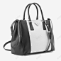 PRADA黑白真皮包包高清素材 产品实物 包包 女款包包 普拉达 真皮 黑白 元素 免抠png 设计图片 免费下载