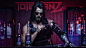 People 1920x1080 Cyberpunk 2077 cosplay cyberpunk men Johnny Silverhand dark hair sunglasses prosthesis cigarettes bar alcohol rings necklace vest frown
