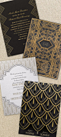 Our collection features the clean lines, geometric shapes and bold patterns you've come to love about art deco  ||  /dawninvites/: 