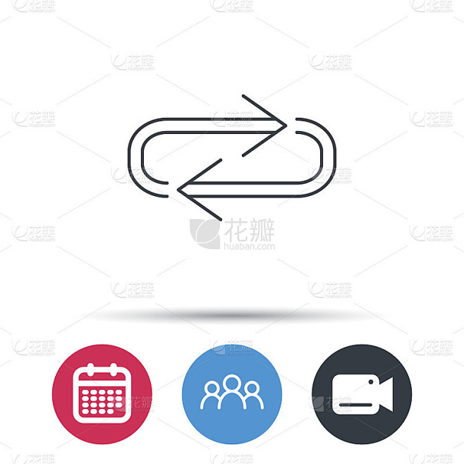 重复图标。完整的旋转标志。