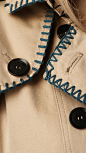 Blanket Stitch Trench Coat detail from the Burberry Spring/Summer 2012 collection