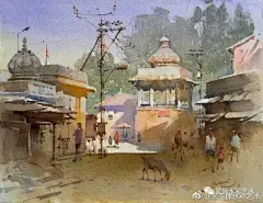 印度水彩大神——Prafull Sawant，善于使用冷暖对比。 ​​​​