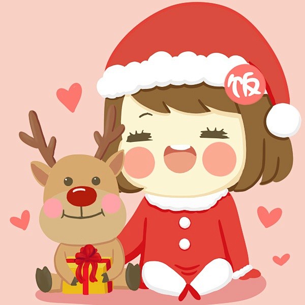 饭桶小漫画圣诞节送头像啦萌萌哒饭桶姑娘圣诞头像来啦喜欢的就拿走吧