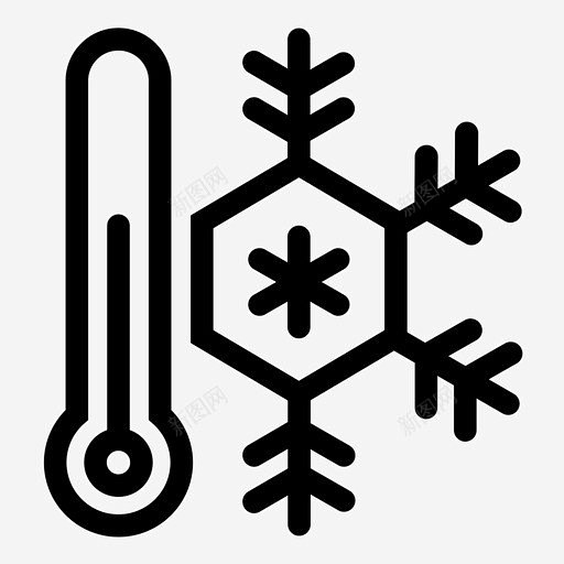 冷暖温度计图标 icon 标识 标志 U...