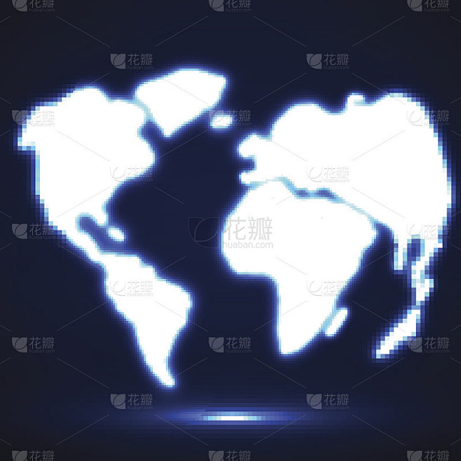 抽象发光世界地图