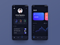 Banking app dark version bottom bar graphic banking bank profile blue application dark interface clean mobile app design ux ui