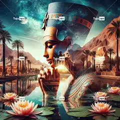 Ai产生的 诺芙蒂 埃及 祷告 法老 女士 湖 莲花 自然