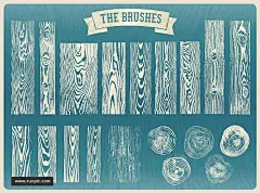 真实木材纹理木纹刷子Wood Grain Brushes 插件/软件 