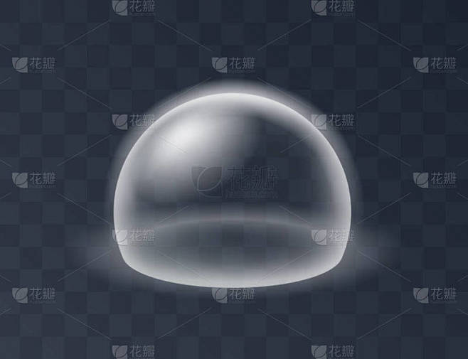 泡沫护盾保护力能量场，发光透明球，安全屏障