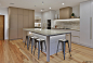 The kitchen island allows for several to sit 