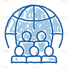 人类星球地球问题涂鸦图标手绘插图