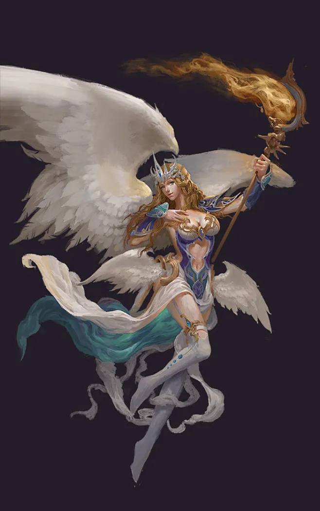 鸟人原画带翅膀的人天使原画来自cgbook.cn (235)-花瓣网
