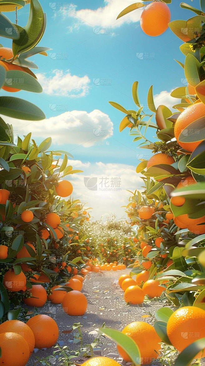 果蔬-通用- 写实多个橙子+干净写实背景素材-花瓣网