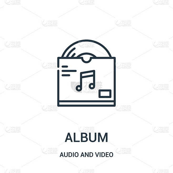 album icon vector from audio and video collection.