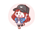 卡通可爱小女孩插画双手插兜开心矢量图素材