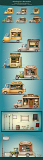 Vending Cars Illustration - Commercial / Shopping Conceptual: 