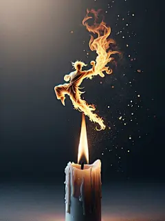 烟火魅影，舞者灵动！9 幅蜡烛火焰艺术插画壁纸！