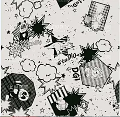 卡通几何爆炸气泡  - 源文件下载【酷图网】卡通花型,男装花型,几何花型,爆炸气泡,数码印花,大牌花型,