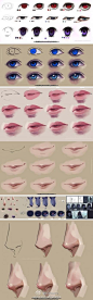 Painting individual facial features [  #COOLACG广播站# #插画绘画教程...@Azazel_龍采集到手绘(168图)_花瓣插画  ]: 