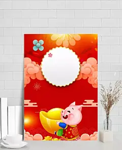2019大气新年背景素材|祥云,新年贺卡,新年快乐,新年,猪年,春节,猪年大吉,2019元旦