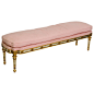 French Gilt and Silver Leaf Long Bench