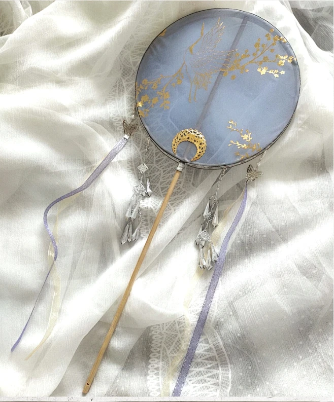 古风扇子团扇跳舞蹈 中国风汉服刺绣宫扇长柄 女士流苏古装饰圆扇-淘宝网-花瓣网