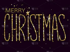 圣诞快乐金灿灿的文字。矢量字体设计。贺卡。定制的手工制作的书法。