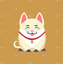 白猪与吊坠，动物展示舌头向量