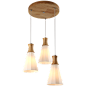 北欧三头餐厅吊灯现代简约创意个性咖啡厅吧台餐桌日式原木吊灯具