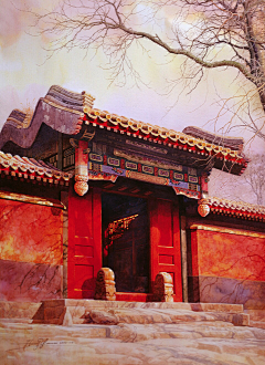 李嘉爱采集到传统建筑插画